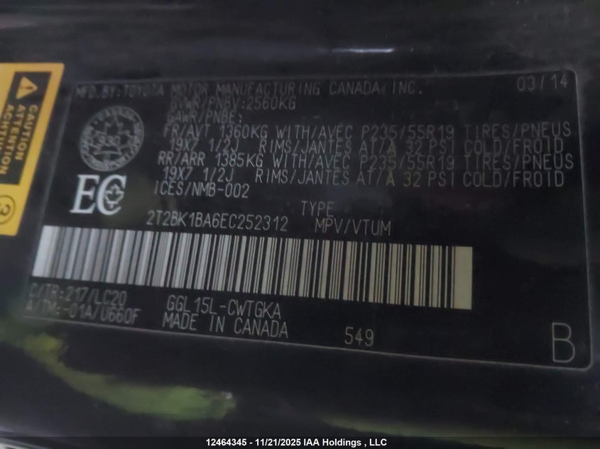 2T2BK1BA6EC252312 2014 LEXUS RX photo no. 19