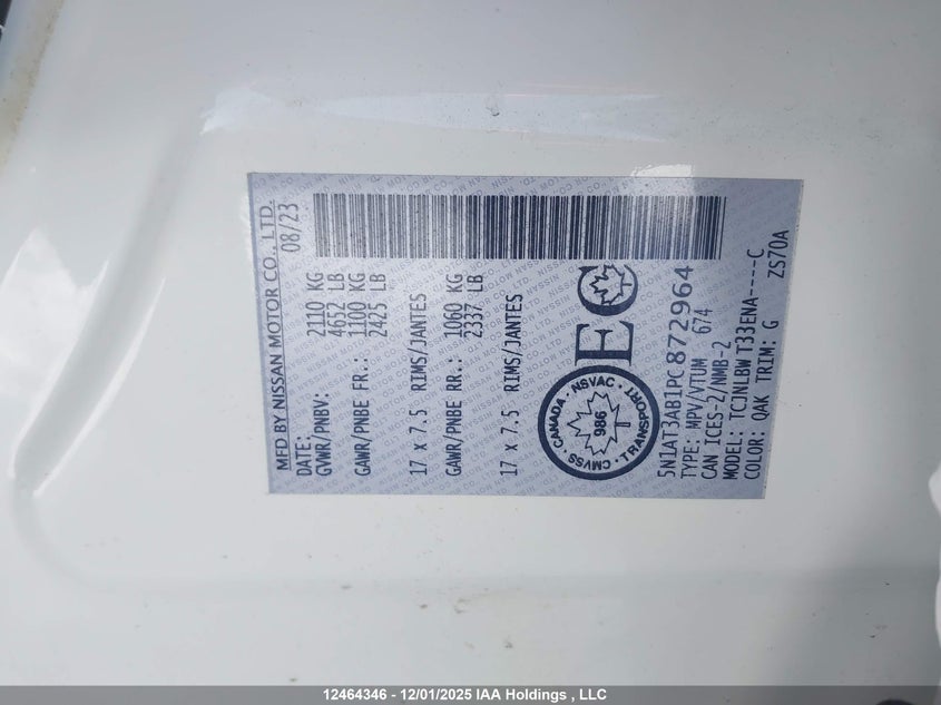 5N1AT3AB1PC872964 2023 NISSAN ROGUE photo no. 9