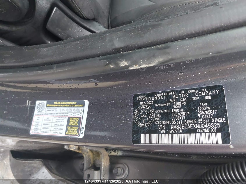 2022 Hyundai Tucson Preferred Awd VIN: KM8JBCAEXNU049325 Lot: 12464391