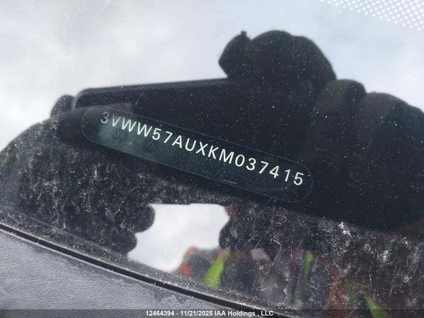 2019 Volkswagen Golf 1.4 Tsi Comfortline/1.4 Tsi Execline/1.4 Tsi Highline VIN: 3VWW57AUXKM037415 Lot: 12464394