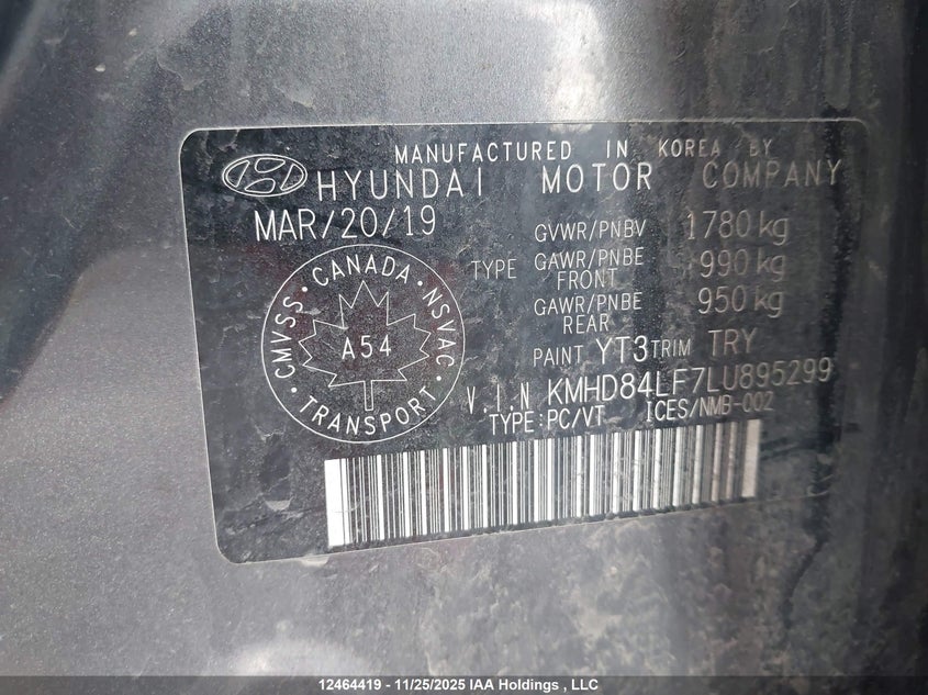 KMHD84LF7LU895299 2020 HYUNDAI ELANTRA photo no. 19
