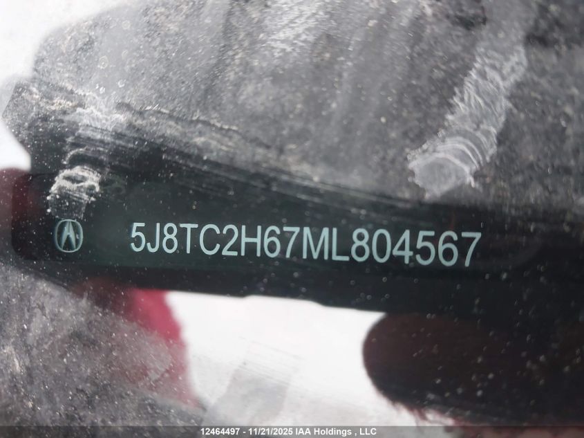 2021 Acura Rdx A-Spec VIN: 5J8TC2H67ML804567 Lot: 12464497