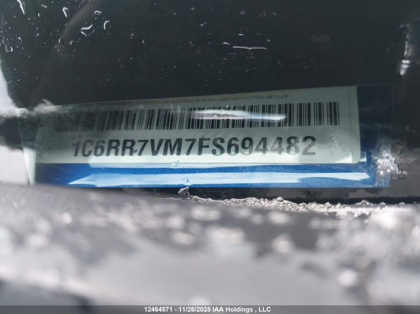 2015 Ram 1500 Laramie VIN: 1C6RR7VM7FS694482 Lot: 12464571