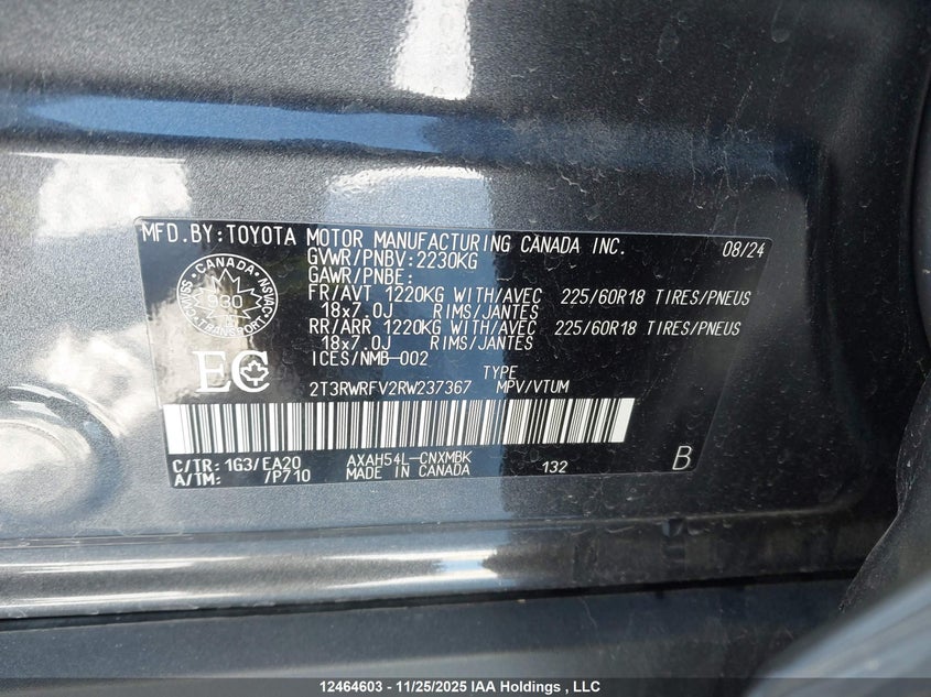 2T3RWRFV2RW237367 2024 TOYOTA RAV 4 photo no. 9