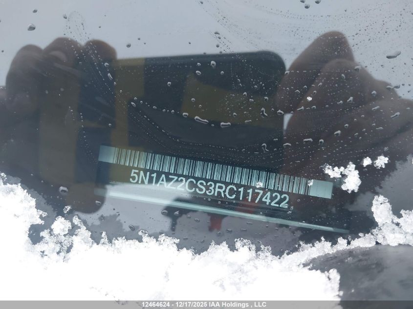 2024 Nissan Murano VIN: 5N1AZ2CS3RC117422 Lot: 12464624