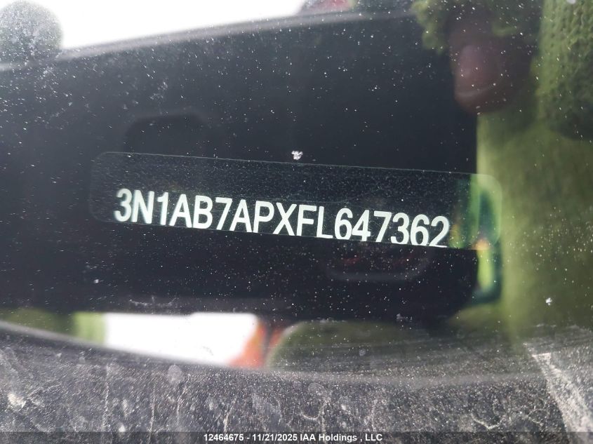 2015 Nissan Sentra 1.8 S/1.8 Sl/1.8 Sr/1.8 Sv VIN: 3N1AB7APXFL647362 Lot: 12464675
