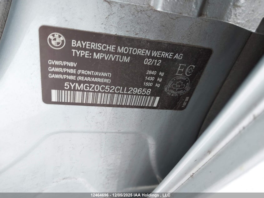 5YMGZ0C52CLL29658 2012 BMW X6 M photo no. 9