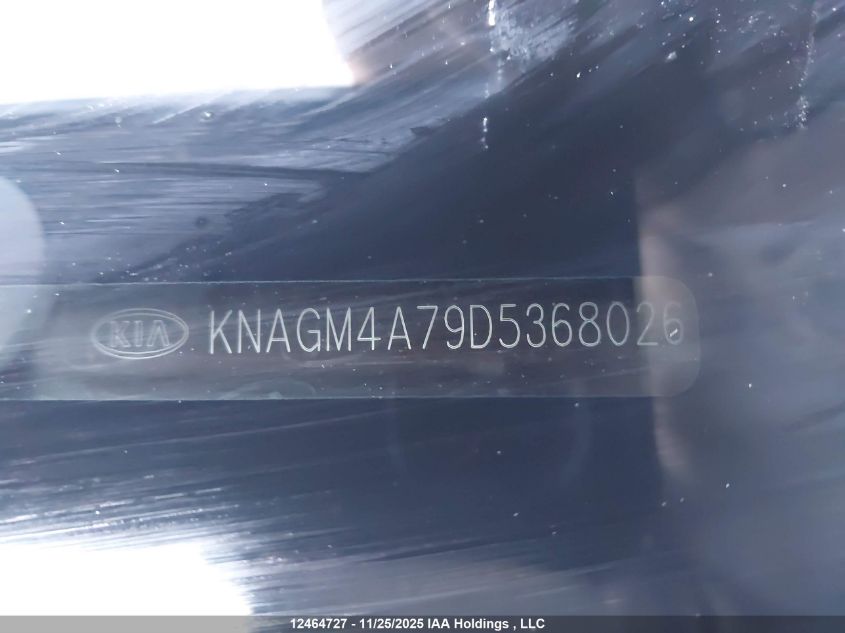 2013 Kia Optima Lx/Lx+ VIN: KNAGM4A79D5368026 Lot: 12464727