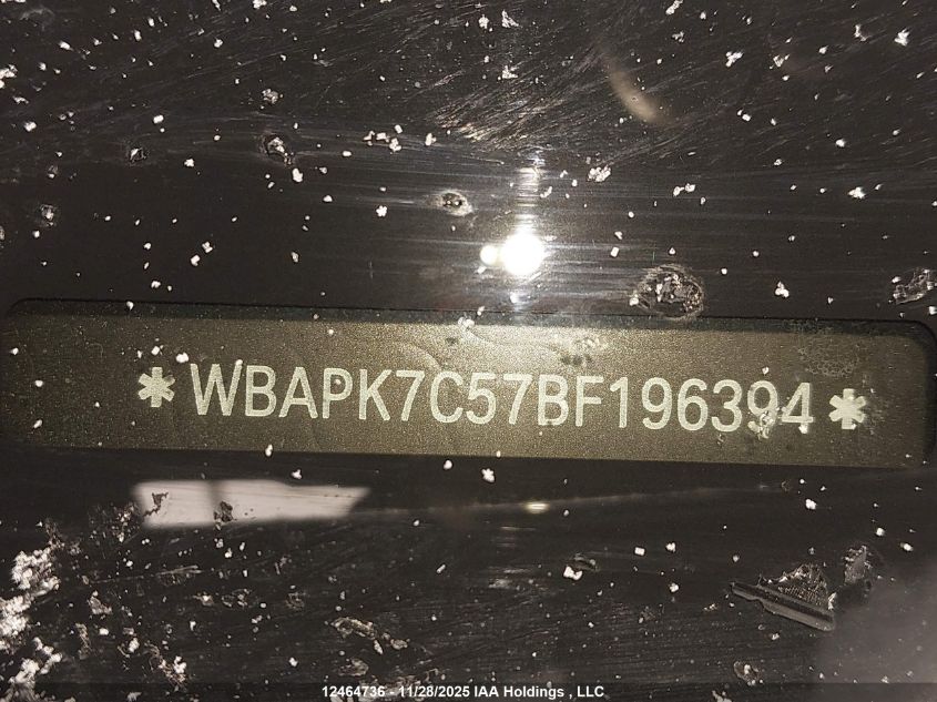 2011 BMW 328I xDrive VIN: WBAPK7C57BF196394 Lot: 12464736