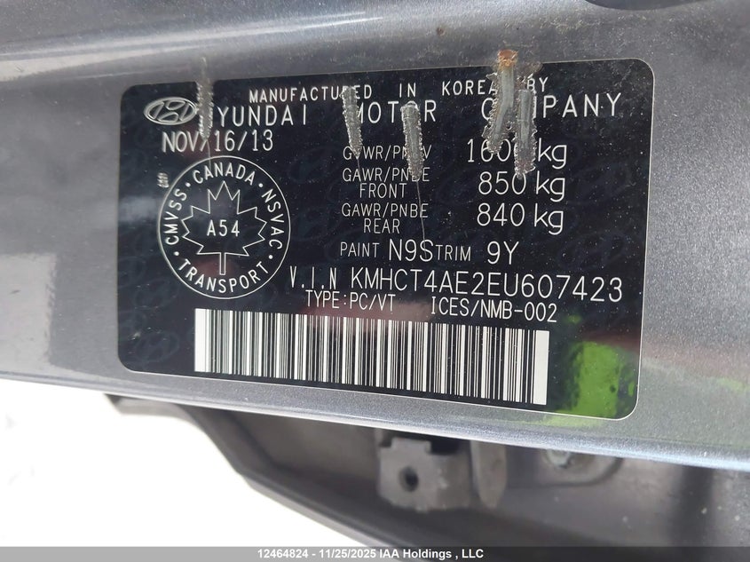 KMHCT4AE2EU607423 2014 HYUNDAI ACCENT photo no. 19