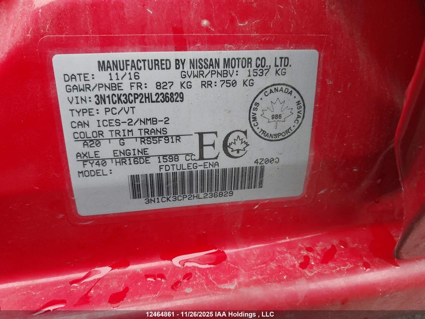 3N1CK3CP2HL236829 2017 NISSAN MICRA photo no. 18