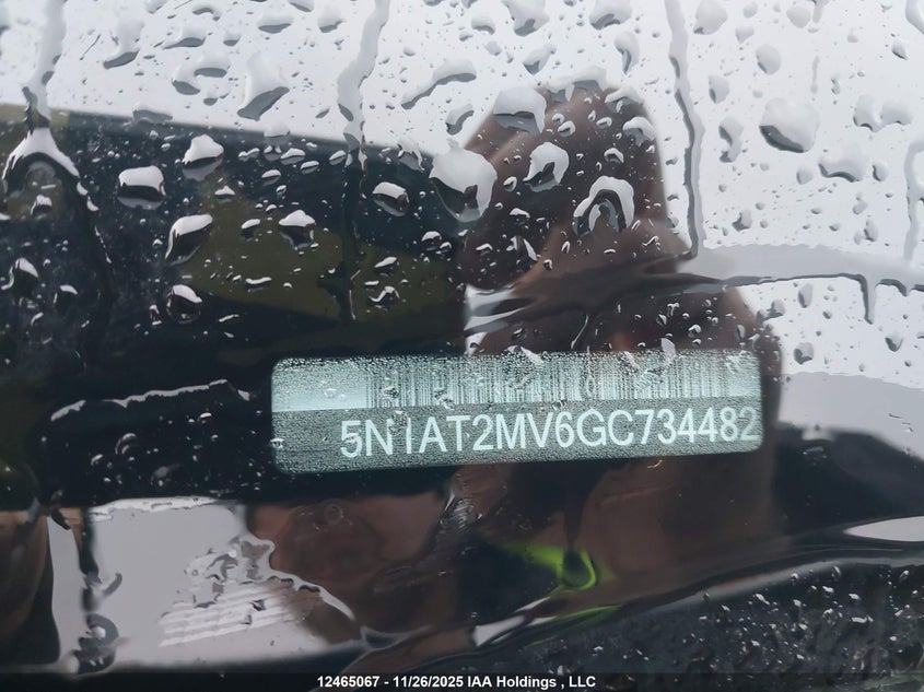 2016 Nissan Rogue S/Sl Premium/Sv VIN: 5N1AT2MV6GC734482 Lot: 12465067