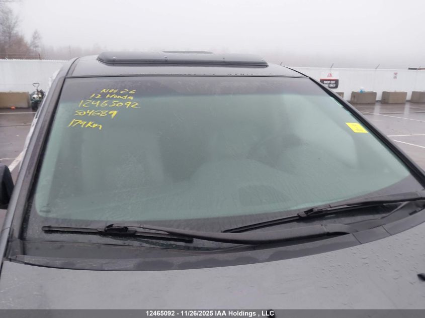 2012 Honda Odyssey Exl VIN: 5FNRL5H66CB504689 Lot: 12465092