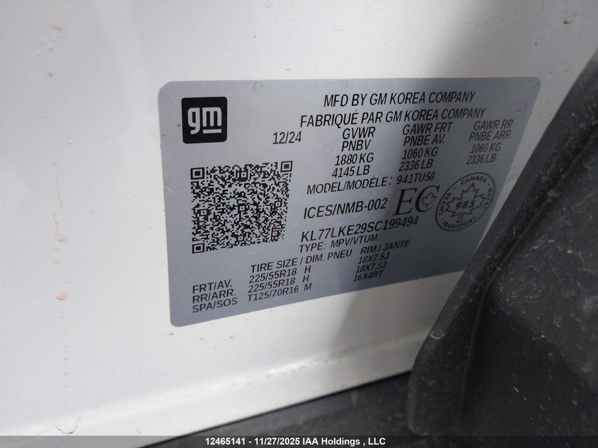 KL77LKE29SC199494 2025 CHEVROLET TRAX photo no. 18