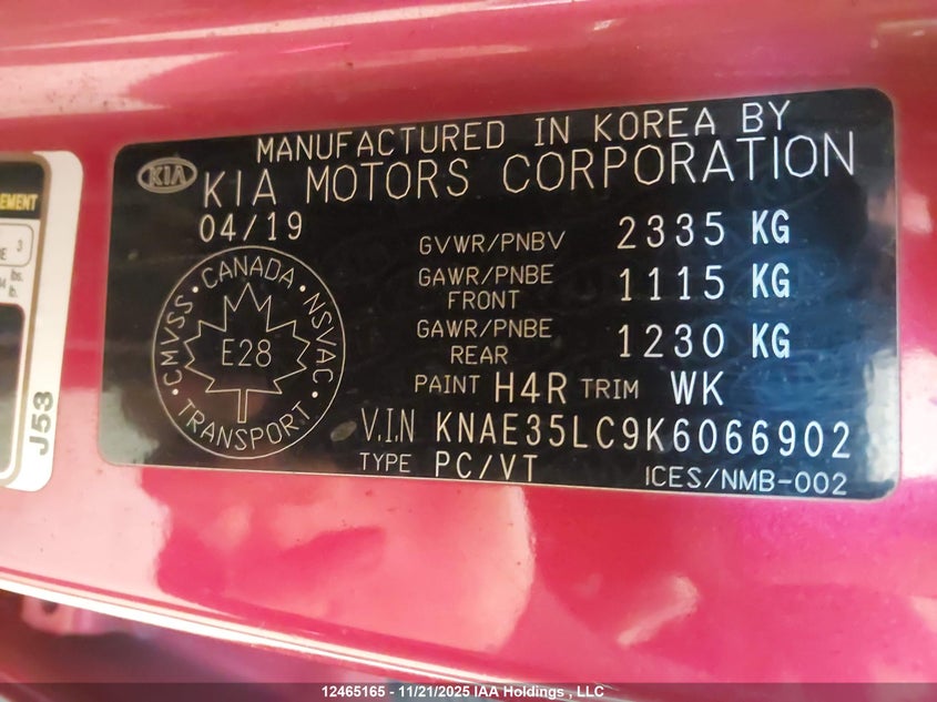 KNAE35LC9K6066902 2019 KIA STINGER photo no. 9