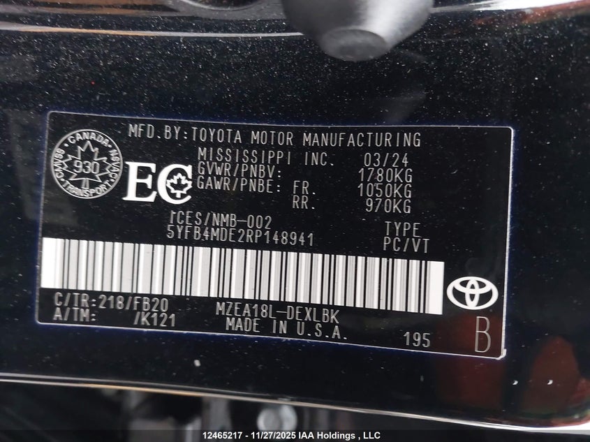 5YFB4MDE2RP148941 2024 TOYOTA COROLLA photo no. 18
