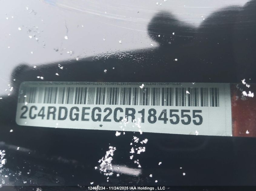 2012 Dodge Grand Caravan R/T VIN: 2C4RDGEG2CR184555 Lot: 12465234