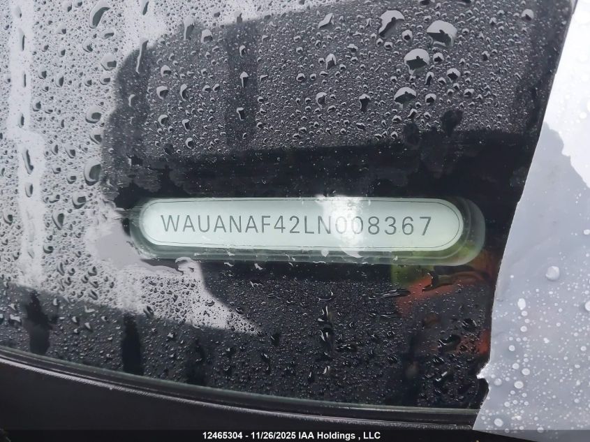 2020 Audi A4 2.0T Komfort VIN: WAUANAF42LN008367 Lot: 12465304