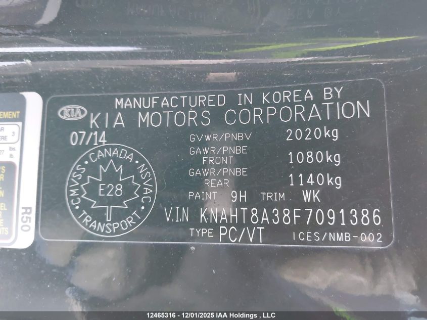 KNAHT8A38F7091386 2015 KIA RONDO photo no. 19