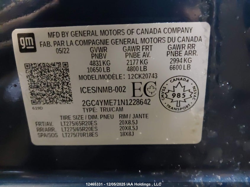2GC4YME71N1228642 2022 CHEVROLET SILVERADO photo no. 9
