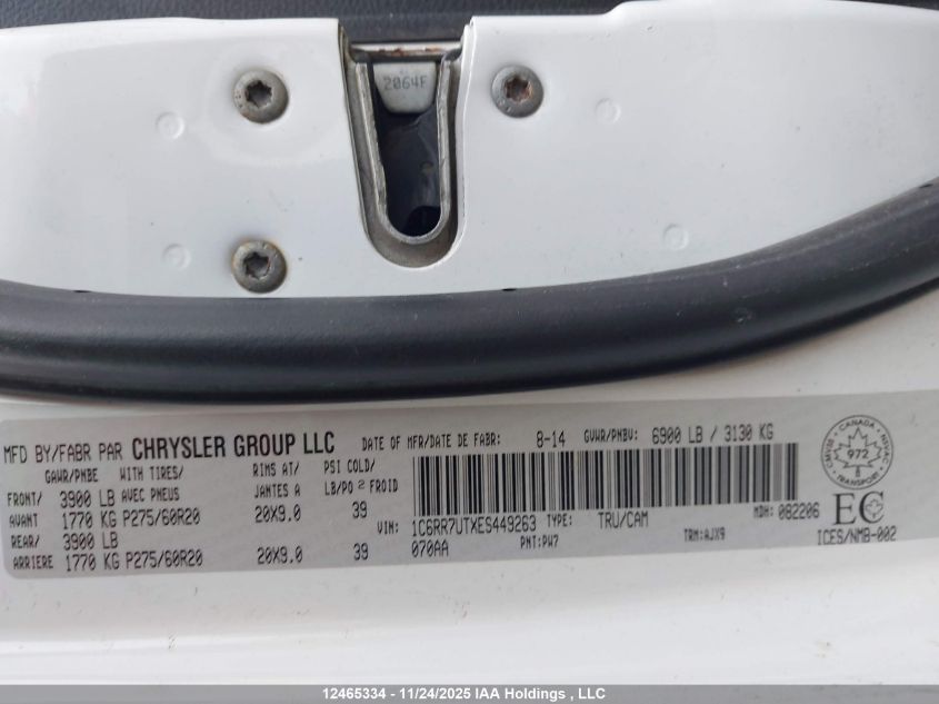 2014 Ram 1500 Sport VIN: 1C6RR7UTXES449263 Lot: 12465334