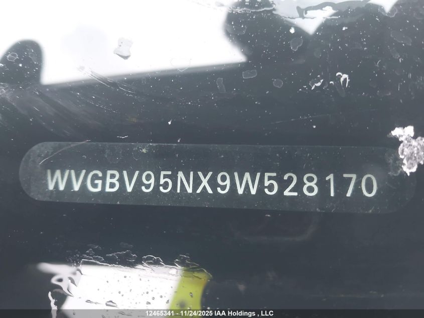 2009 Volkswagen Tiguan Se/Sel VIN: WVGBV95NX9W528170 Lot: 12465341