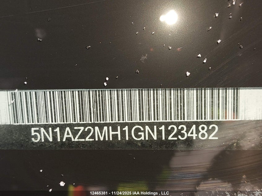 2016 Nissan Murano S/Sl/Sv/Platinum VIN: 5N1AZ2MH1GN123482 Lot: 12465381