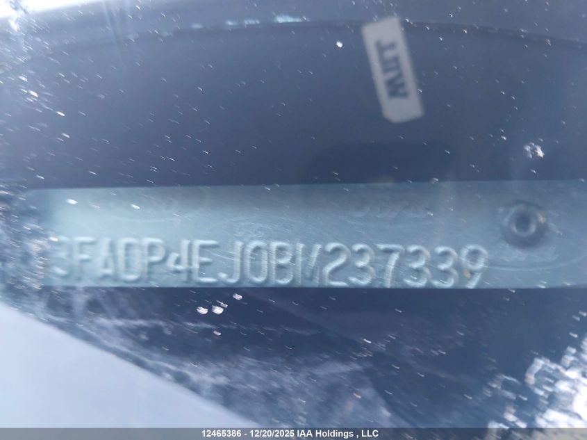 2011 Ford Fiesta Se VIN: 3FADP4EJ0BM237339 Lot: 12465386