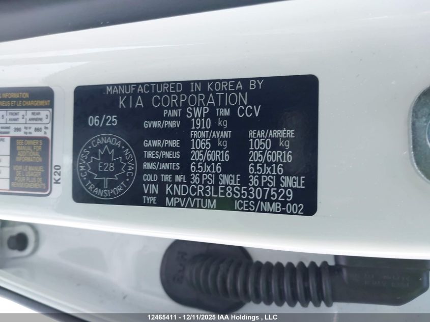 2025 Kia Niro Ex/Ex Premium VIN: KNDCR3LE8S5307529 Lot: 12465411