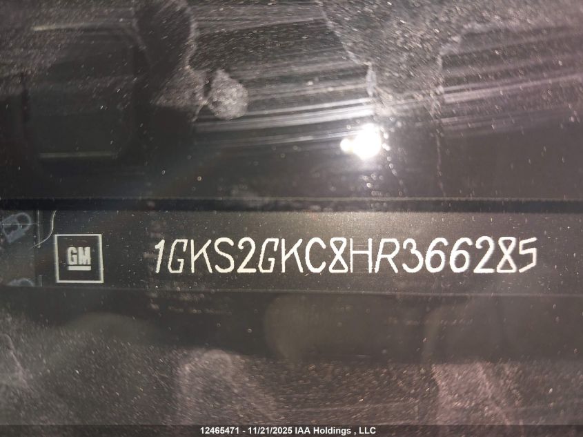 2017 GMC Yukon Xl K1500 Slt VIN: 1GKS2GKC8HR366285 Lot: 12465471