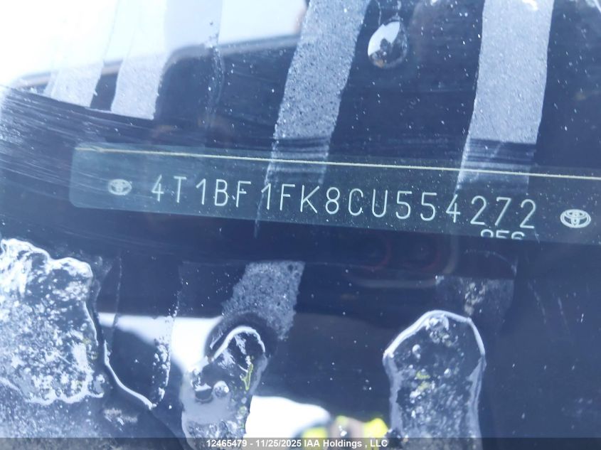 2012 Toyota Camry Se/Le/Xle VIN: 4T1BF1FK8CU554272 Lot: 12465479