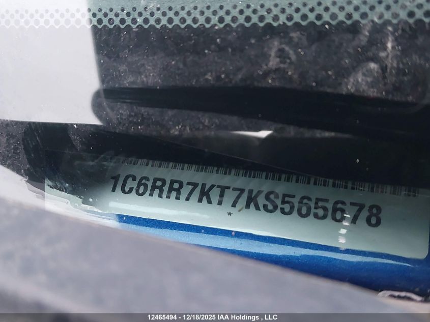 2019 Ram 1500 Classic St VIN: 1C6RR7KT7KS565678 Lot: 12465494
