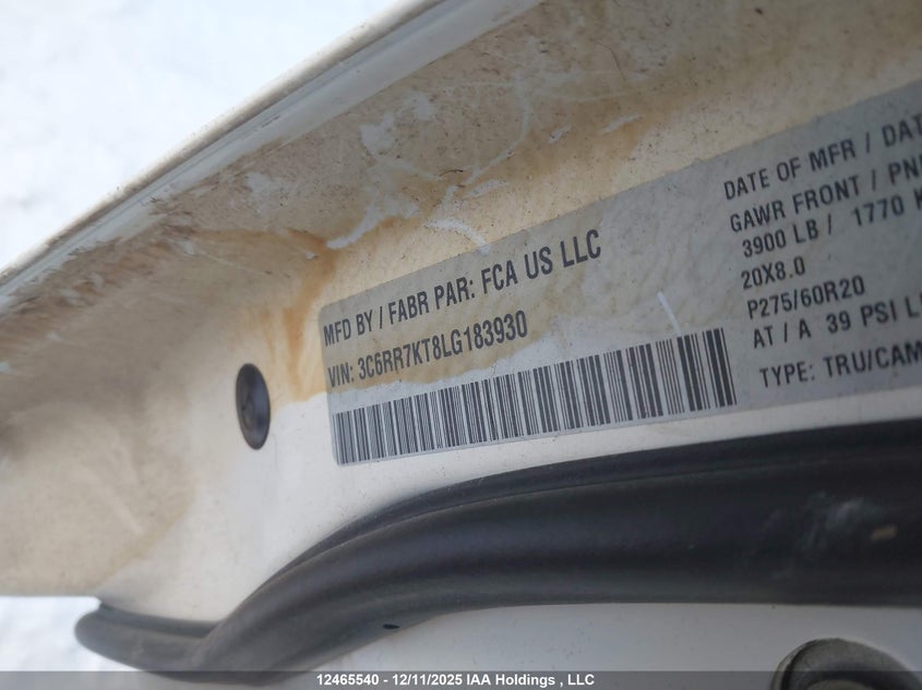 3C6RR7KT8LG183930 2020 RAM 1500 photo no. 9