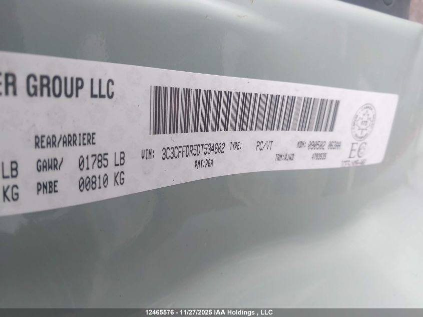 2013 Fiat 500 Pop VIN: 3C3CFFDR5DT534602 Lot: 12465576