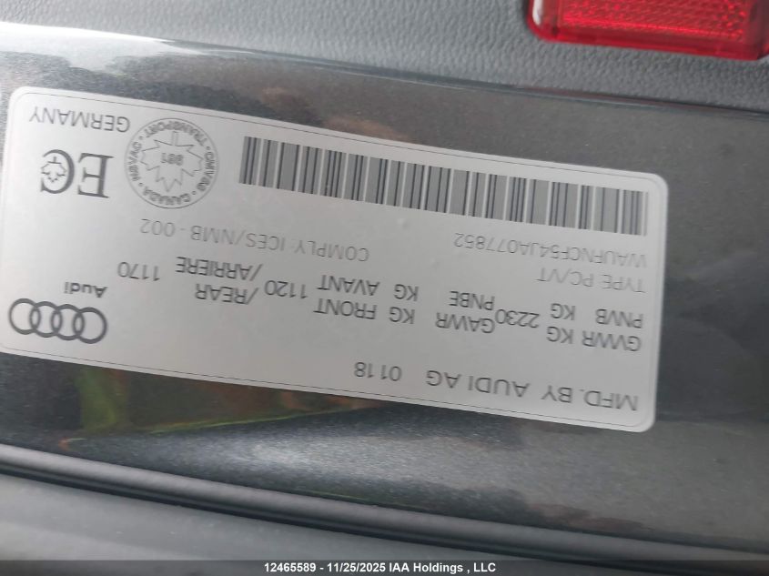 2018 Audi A5 2.0T Technik VIN: WAUFNCF54JA077852 Lot: 12465589