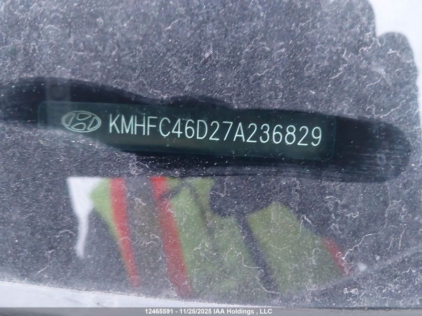 2007 Hyundai Azera VIN: KMHFC46D27A236829 Lot: 12465591