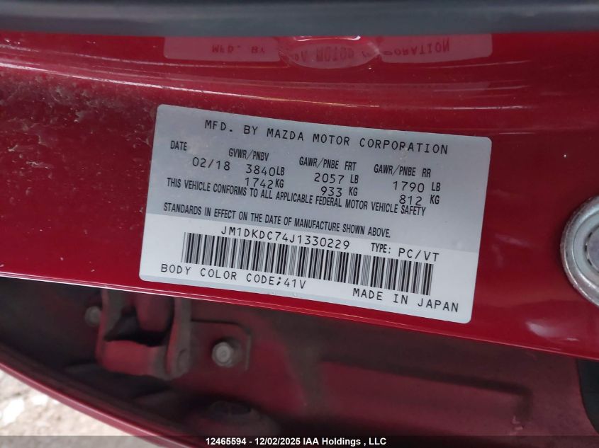 2018 Mazda Cx-3 Gs VIN: JM1DKDC74J1330229 Lot: 12465594