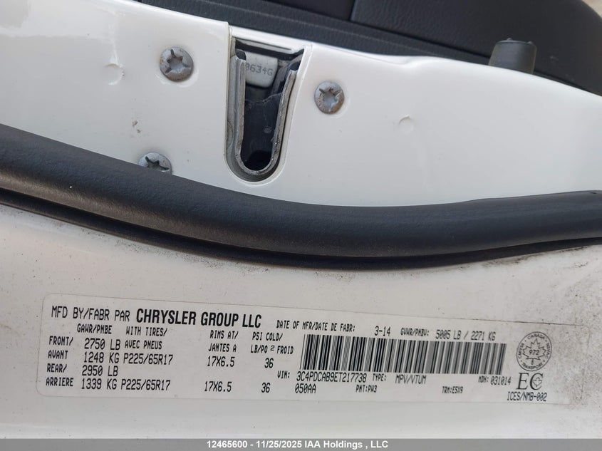 3C4PDCAB9ET217738 2014 DODGE JOURNEY photo no. 9