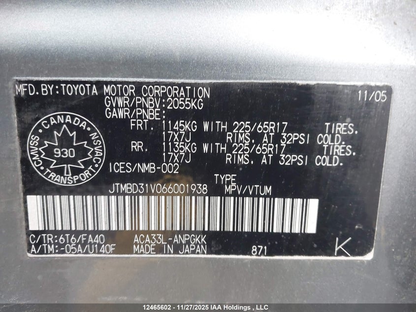 JTMBD31V066001938 2006 TOYOTA RAV 4 photo no. 18