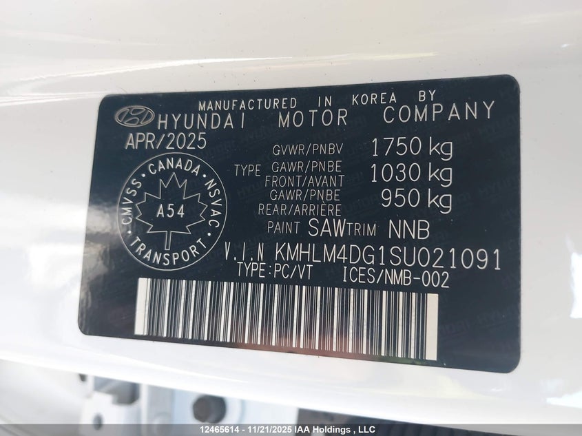 KMHLM4DG1SU021091 2025 HYUNDAI ELANTRA photo no. 9