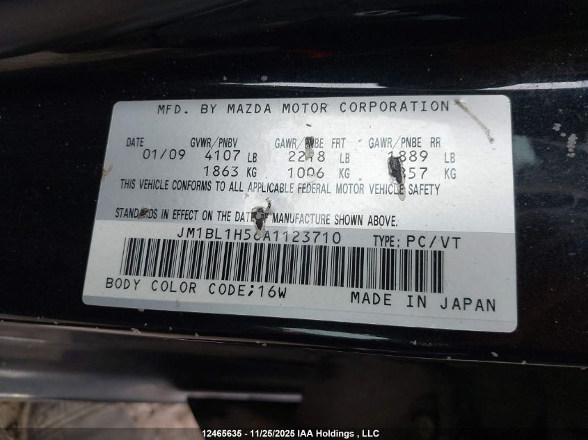 2010 Mazda Mazda3 VIN: JM1BL1H56A1123710 Lot: 12465635