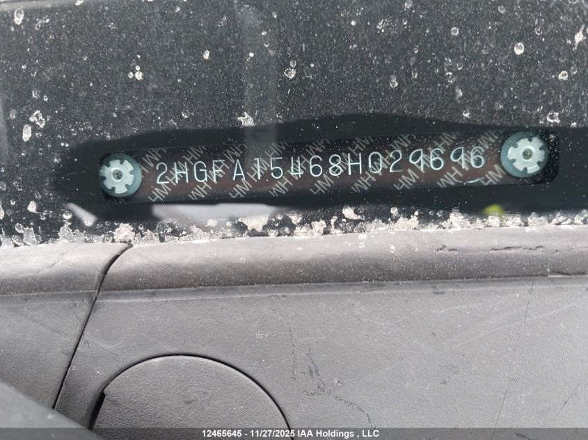 2008 Honda Civic Dx-G VIN: 2HGFA15468H029696 Lot: 12465645