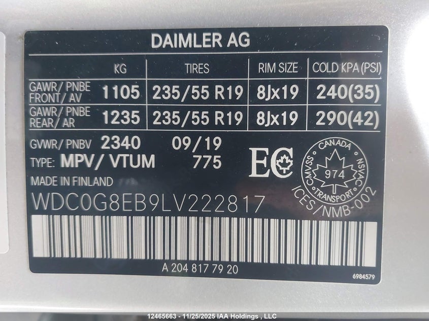 WDC0G8EB9LV222817 2020 MERCEDES-BENZ GLC photo no. 19