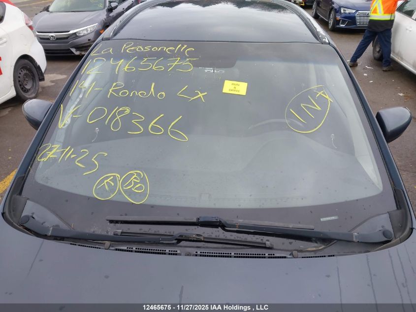 2014 Kia Rondo Lx VIN: KNAHT8A32E7018366 Lot: 12465675