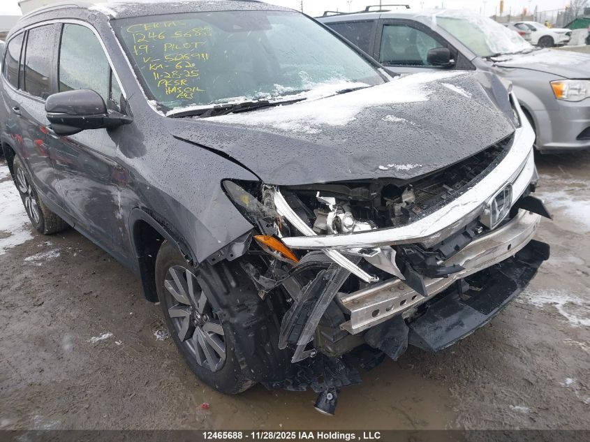 2019 Honda Pilot Ex-L Navi VIN: 5FNYF6H72KB506911 Lot: 12465688