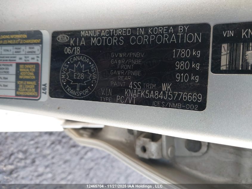 2018 Kia Forte 2.0L Lx+ VIN: KNAFK5A84J5776669 Lot: 12465704