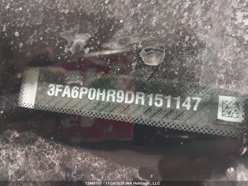 2013 Ford Fusion Se VIN: 3FA6P0HR9DR151147 Lot: 12465707