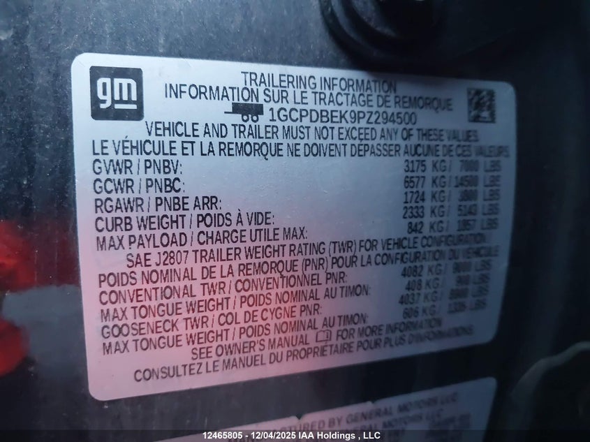 1GCPDBEK9PZ294500 2023 CHEVROLET SILVERADO photo no. 9