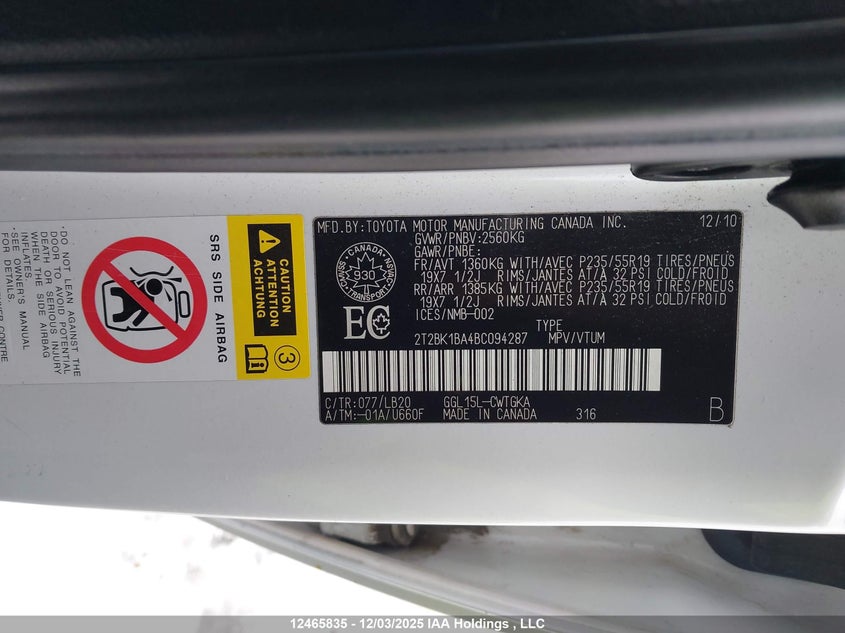 2T2BK1BA4BC094287 2011 LEXUS RX photo no. 9