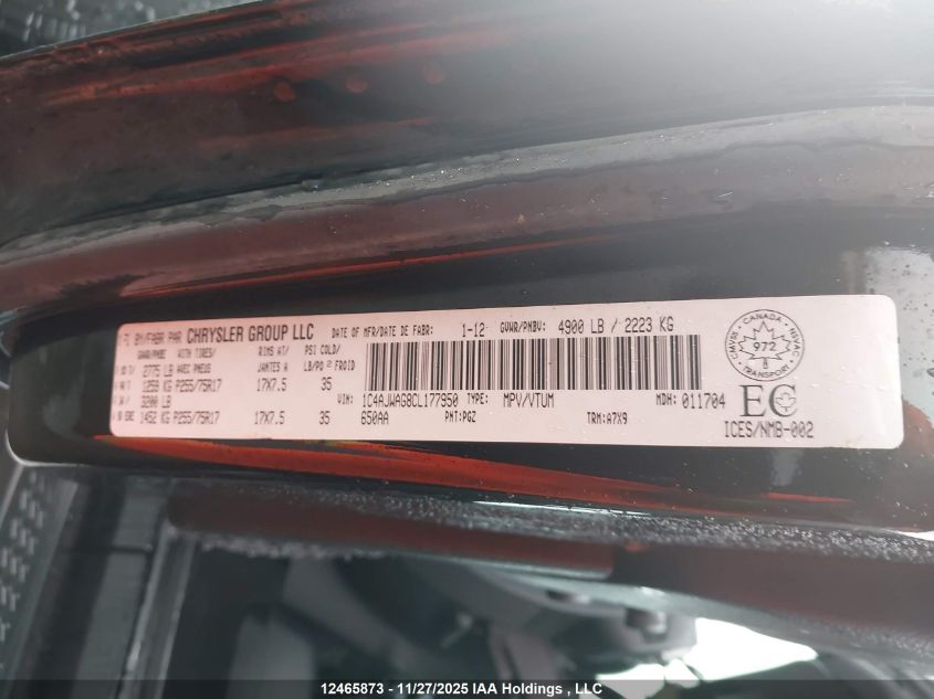 2012 Jeep Wrangler Sport VIN: 1C4AJWAG8CL177950 Lot: 12465873